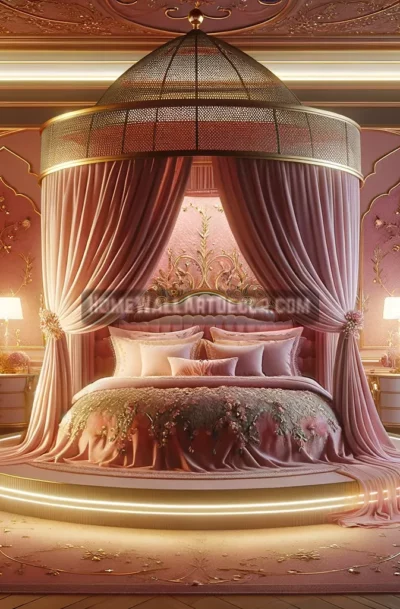Dreamy Feminine Pink and Gold Bedroom