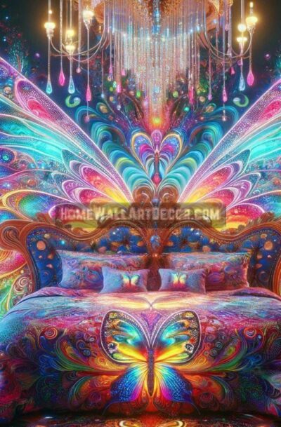 Psychedelic Butterfly Eclectic Bedroom Decor: A Vibrant Escape
