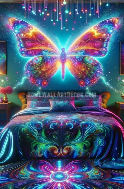 Butterfly Uptopa - Bright Eclectic Bedroom Decor Idea