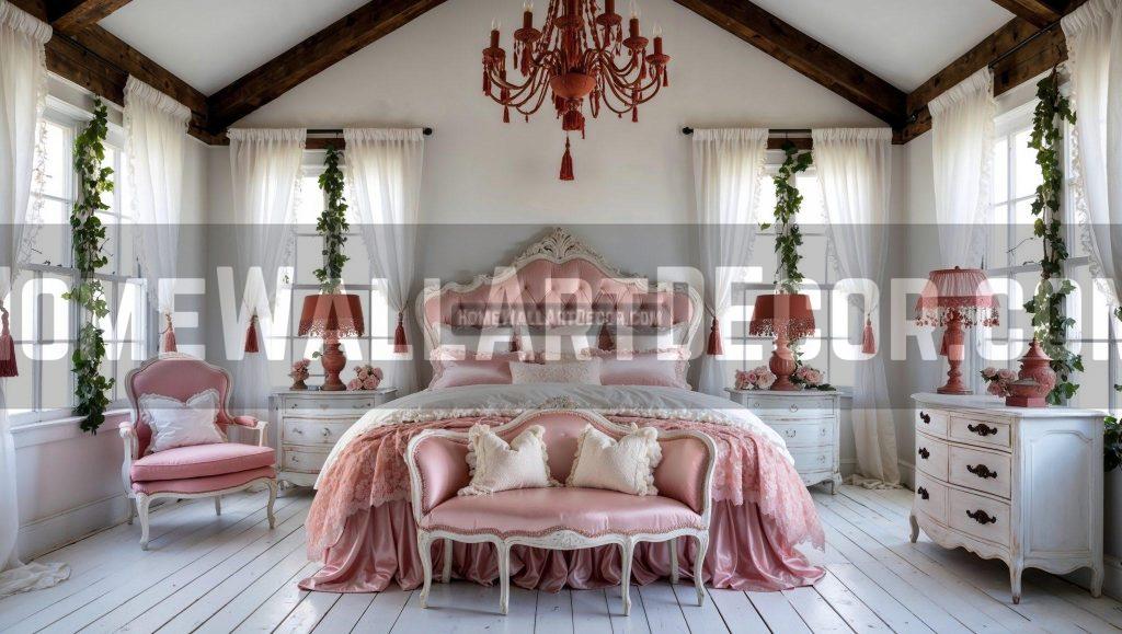 Beautiful Pink Shabby Chic Bedroom Decor Idea with a Farmhouse style