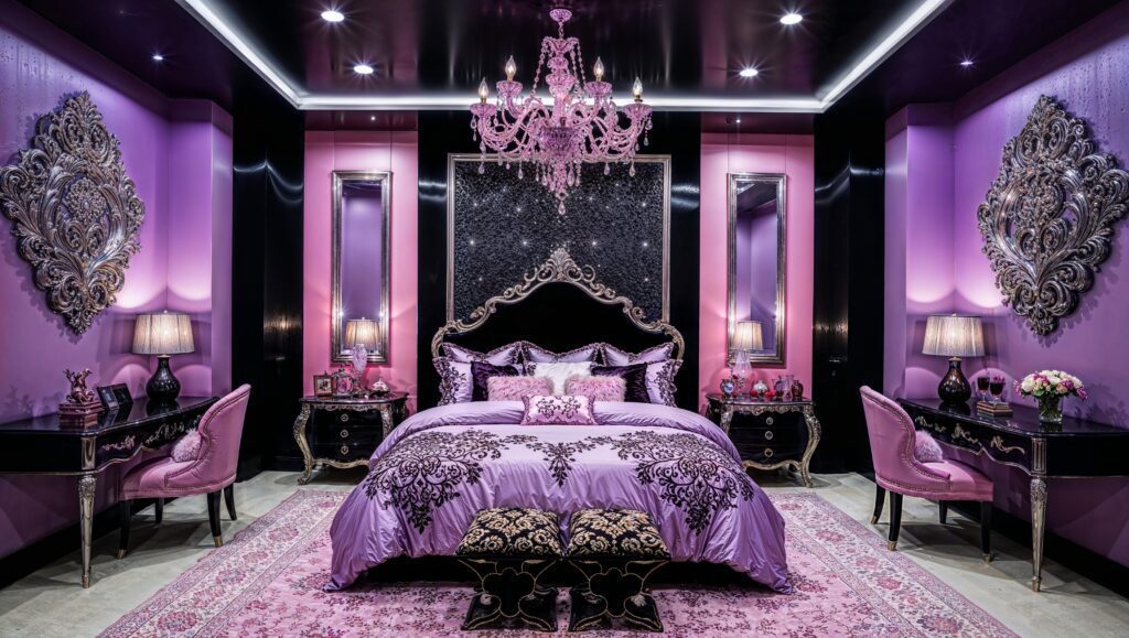 Lavender Interior Design Ideas: A Luxurious Bedroom of Elegance and Charm