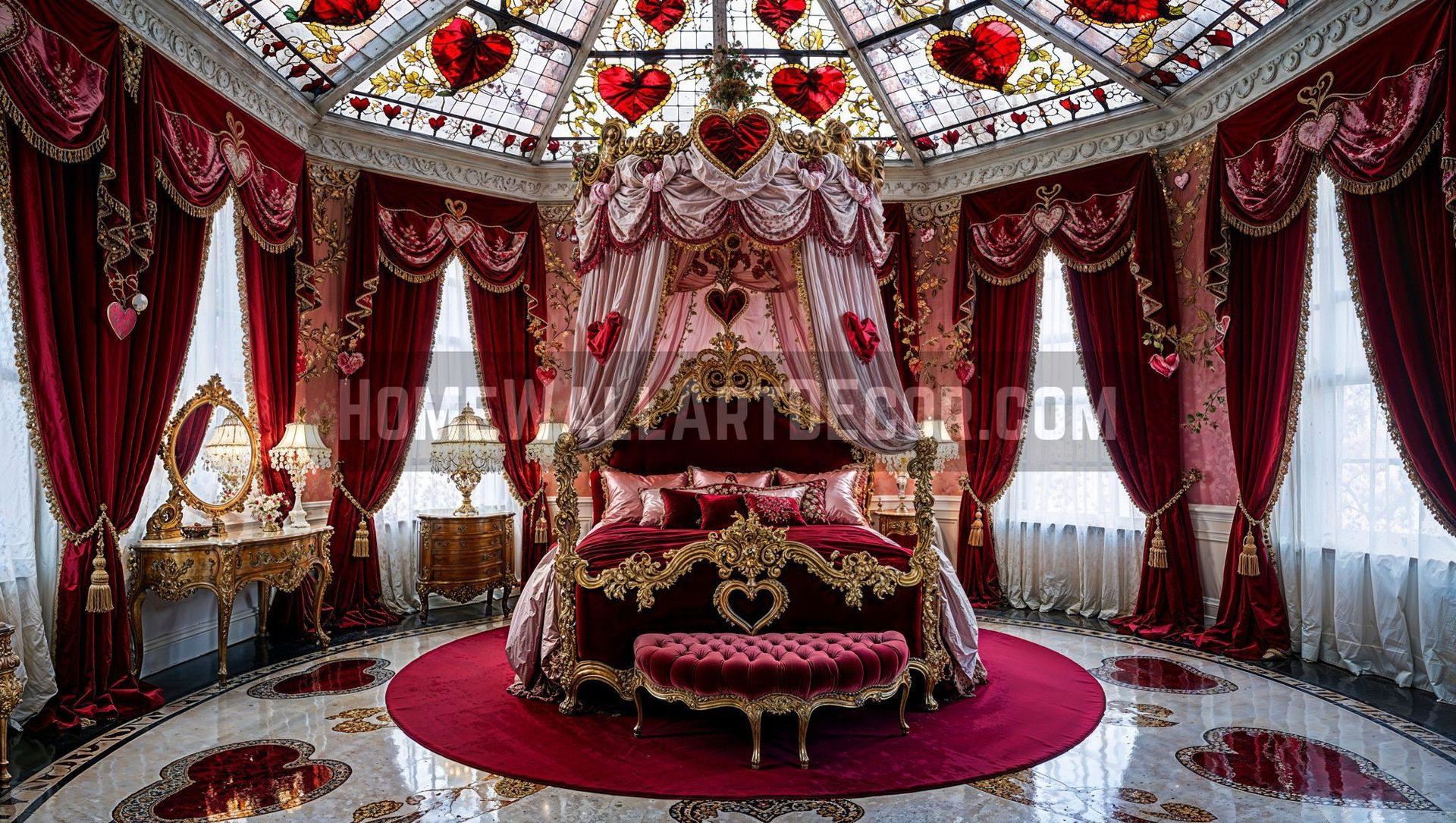 Moroccan Bedroom Featuring Stained Glass for Romance and Valentines Day (3)