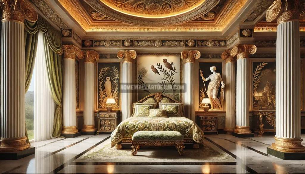 opulent Greco-Roman interior design idea -bedroom designed