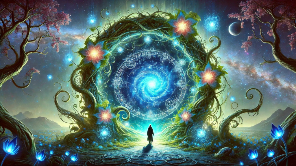 Dreamy Enchanting Nature Printable Cosmic Portal Wall Art by Pamela Arsena