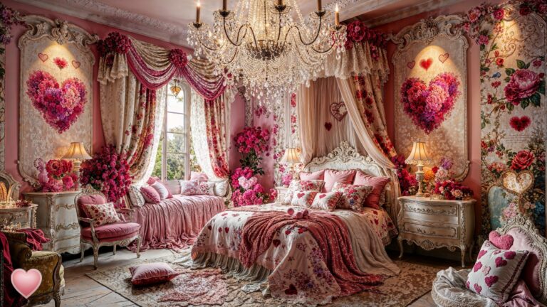 Rose Themed Romantic Victorian Fantasy bedroom