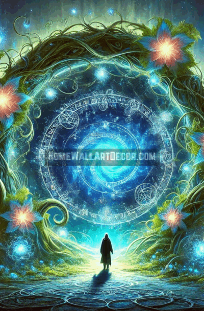 Dreamy Enchanting Nature Printable Cosmic Portal Wall Art by Pamela Arsena