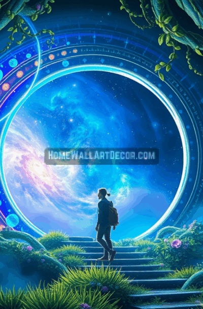 Dreamy Spiritual Awakening Printable Cosmic Portal Wall Art by Pamela Arsena