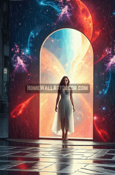 Gateway to Light: Spiritual Awakening Cosmic Portal Wall Art by Pamela Arsena