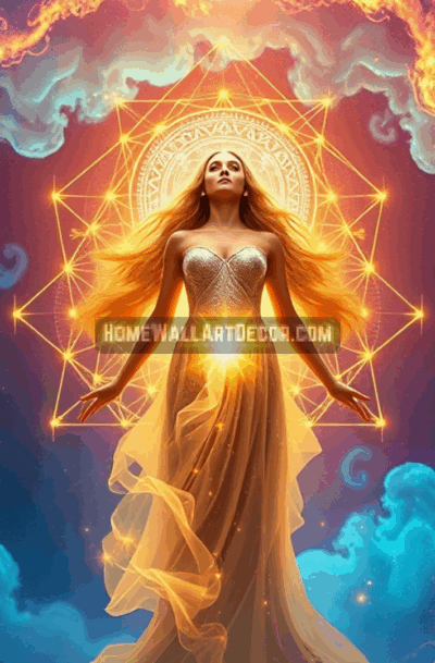Divine Feminine Radiant Ascension Cosmic Portal Wall Art by Pamela Arsena