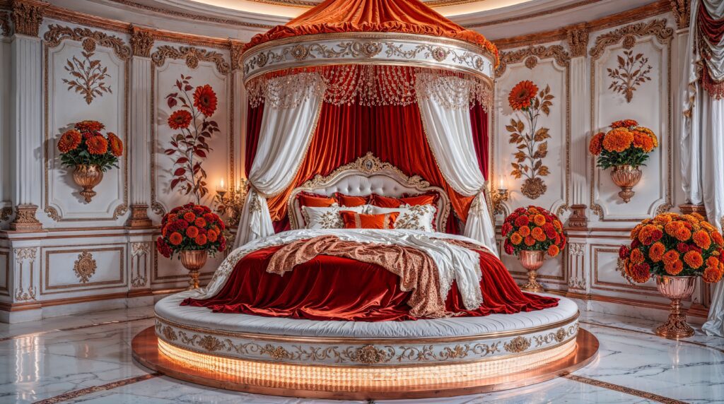 Dream Luxury Fall Bedroom - Regal Autumn Court Palatial Elegance