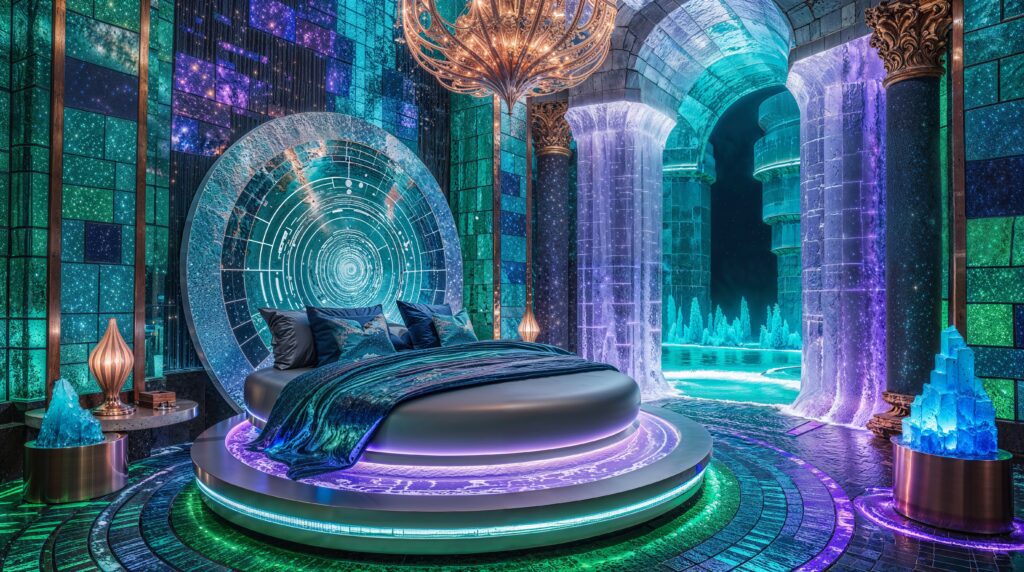 Futuristic Ocean Bedroom Ideas for Underwater Palace Luxury