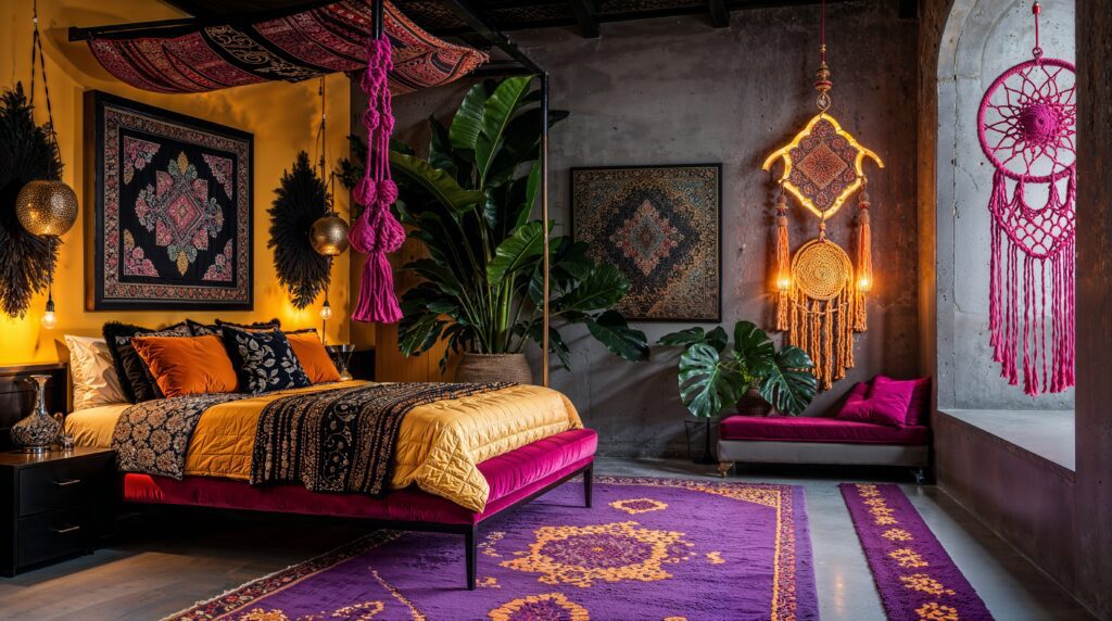 Golden Warmth Meets Industrial Edge in This Bohemian Fall Sanctuary