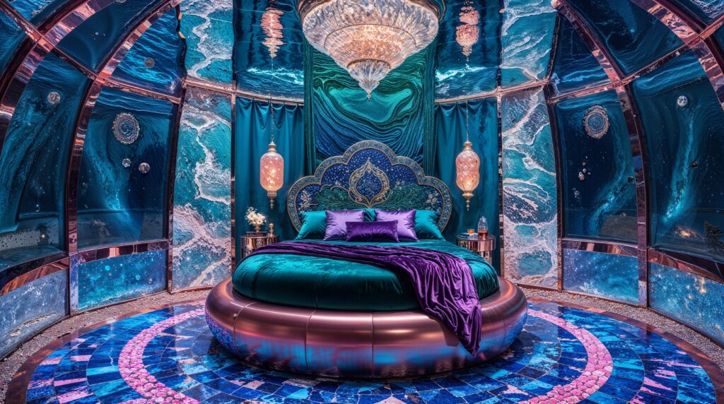 Palatial Ocean Bedroom Ideas with Panoramic Underwater Views