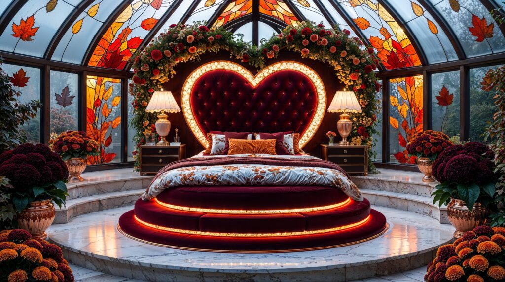 Dream Fall Bedroom Stained Glass Autumn Cathedral