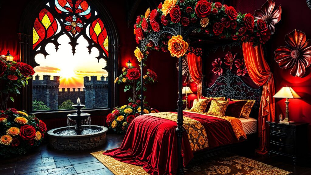 Bold Floral Castlecore Bedroom Decor Ideas