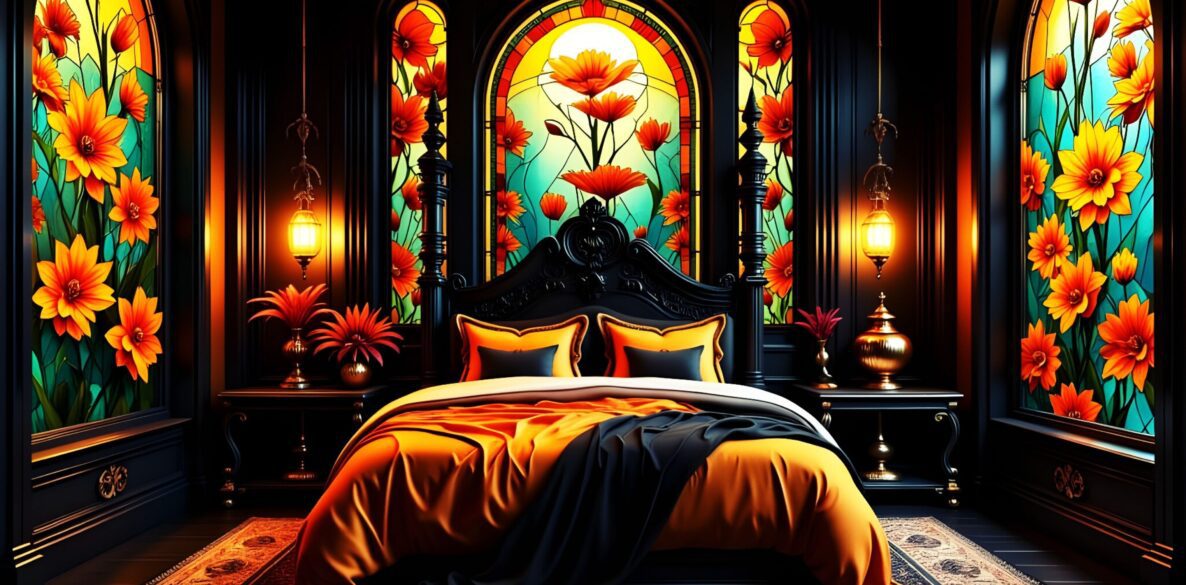 Bright Floral Bold Castlecore Bedroom Decor Ideas