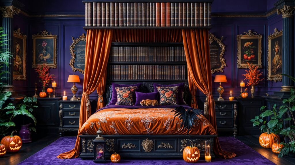 Dark Academia Aesthetic Halloween Interiors