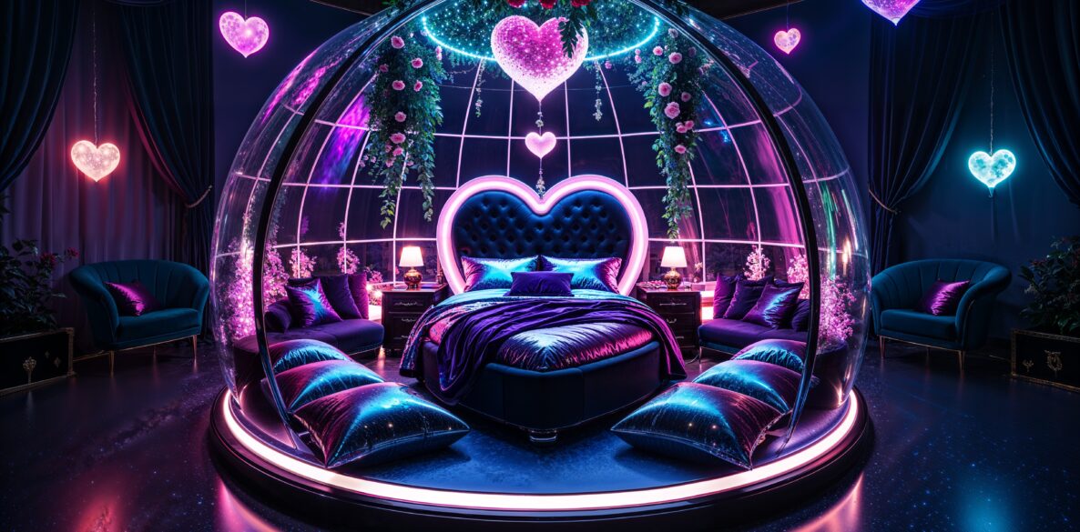 Dream Dark Moody Whimsigoth Moody Iridescent Heart Dome Bedroom Decoration Idea