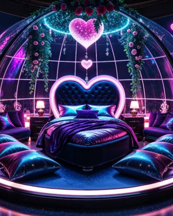 Dream Dark Moody Whimsigoth Moody Iridescent Heart Dome Bedroom Decoration Idea