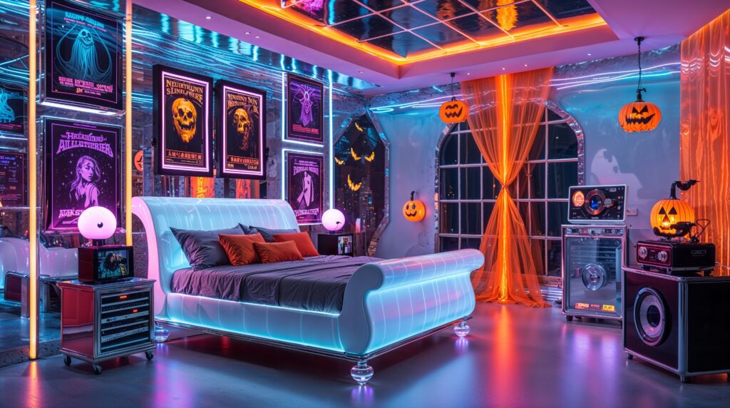 Groovy Ghosts Retro-Futuristic Aesthetic Halloween Interiors