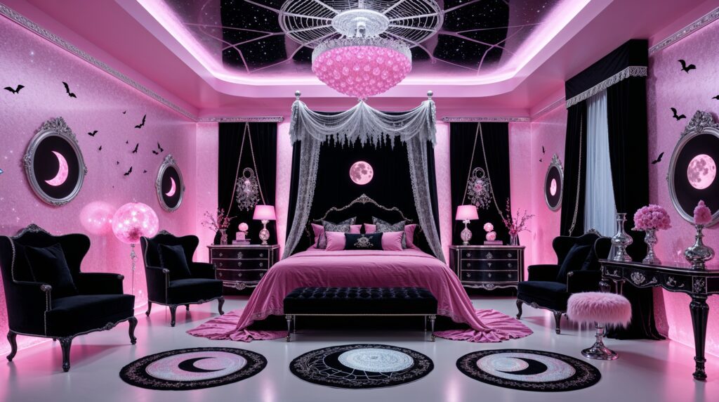 Pinkoween Halloween Bedroom - Pink Whimsigoth