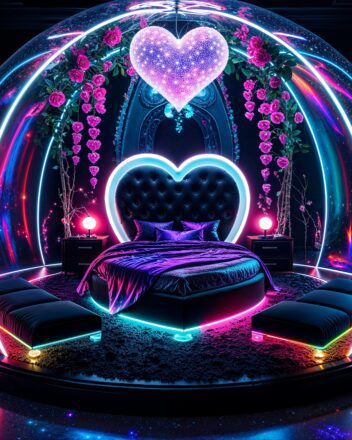 Whimsigoth Moody Iridescent Heart Dome Bedroom Decoration Idea