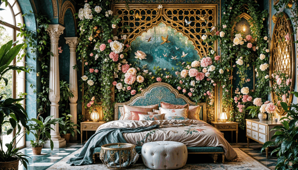 Dreamy Botanical Bedroom - Byzantine Mosaic Interior Design
