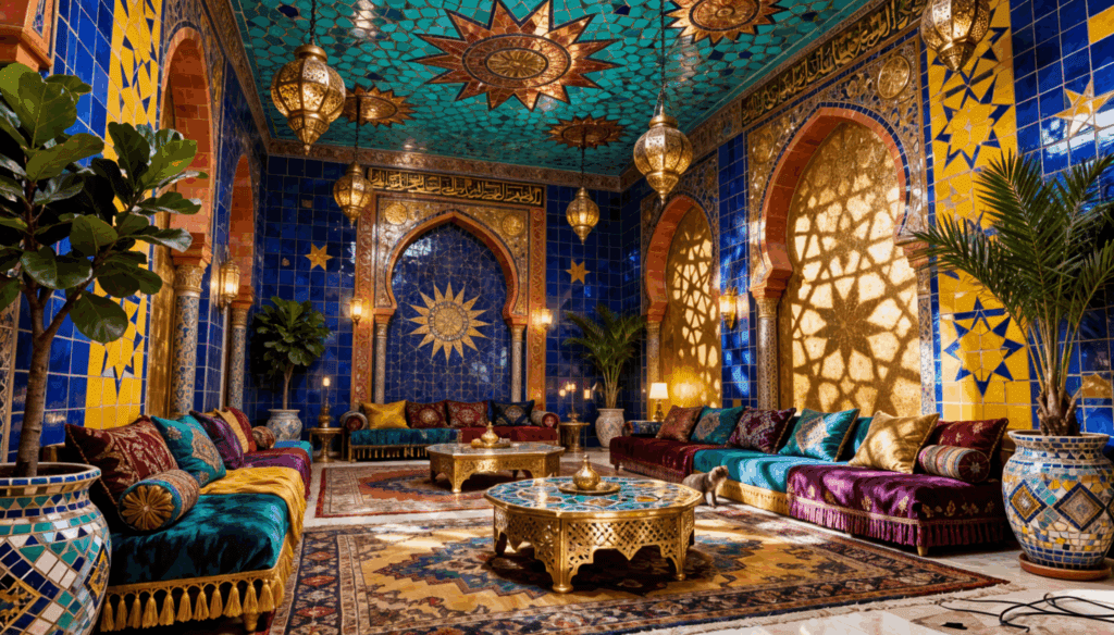 Lavish Maximalist Mosaic-Tiled Living Room - Byzantine Mosaic Interior Design
