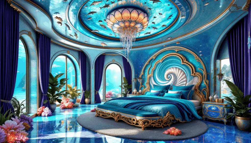 Under The Sea Mermaidcore Bedroom - Byzantine Mosaic Interior Design