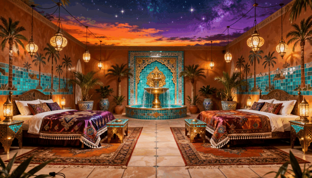 Warm Desert Breeze Bedroom High-End Byzantine Mosaic Interior Design