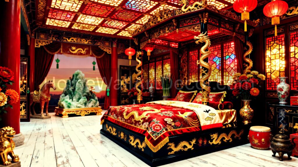 Bold Luxurious Red Bedroom - whimsical glass interiors