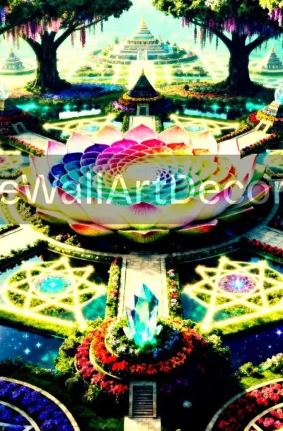 Chakra Lotus Wall Art | Sacred Garden Fantasy Print | Download by Pamela Arsena