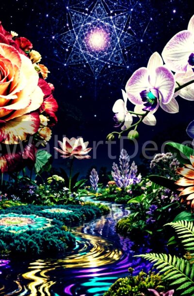 Cosmic Flower Garden | Surreal Fantasy Art | Digital Download