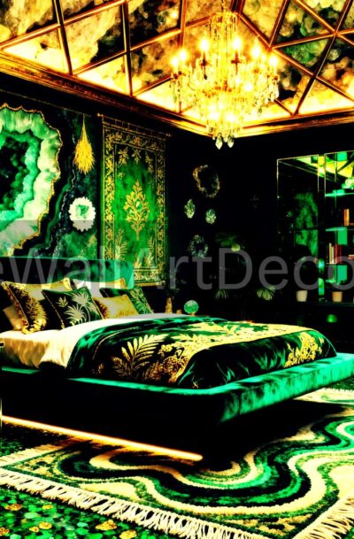 Dream Terra Futura Bedroom Emerald Green Geode Artwork