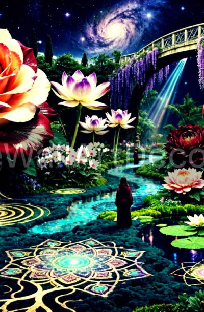 Welcome to a world where the earthly and the cosmic collide in perfect harmony. This piece, titled "Enchanted Sacred Geometric Surreal Floral Garden Paradise," is an original digital creation by artist Pamela Arsena, born from a deep passion for sacred geometry, cosmic landscapes, and the vibrant beauty of exotic flora. What Makes This Digital Art Special This isn't just a picture; it is a portal to a mystical realm. The artwork captures a breathtaking floral garden paradise where giant, hyper-realistic roses and lotus flowers bloom alongside shimmering crystals. The scene is grounded by intricate sacred geometry patterns etched into the mossy terrain and water, symbolizing the underlying order of the universe. Above, a stone bridge draped in wisteria leads the eye toward a swirling galaxy, bridging the gap between the natural world and the cosmos. The vivid color palette—rich magentas, deep teals, and ethereal purples—makes this piece a stunning focal point for any space that needs a touch of magic and spiritual grounding. How You Can Use This File Because this is a digital download with a commercial license included, the possibilities are nearly endless. You are not limited to a single print size or medium. Wall Art: Print it large on canvas or metal to create a statement piece for a living room, meditation space, or creative studio. Digital Backgrounds: Use it as a high-resolution wallpaper for your desktop or tablet to keep inspiration close. Creative Projects: Incorporate elements of the design into your own graphic design projects, website headers, or social media branding. Commercial Products: Use this image to create and sell physical products like jigsaw puzzles, tapestries, journals, or mousepads (perfect for Print-on-Demand businesses). Why Choose a Digital Download? Instant Gratification: There is no waiting for shipping. You will receive your file immediately after purchase. Cost-Effective: You save money on shipping fees and have the freedom to choose your own affordable printing service. Total Control: You decide the size, the frame, and the material that best fits your style and budget. What You'll Receive You'll receive a high-resolution JPG file optimized for printing and digital use, delivered via instant download. The file is professional quality, ensuring that the intricate details of the sacred geometry and the texture of the flowers remain crisp even when printed at larger sizes. Bring the magic of Pamela Arsena’s vision into your life today. Download this floral garden paradise and transform your space into a sanctuary of cosmic beauty.