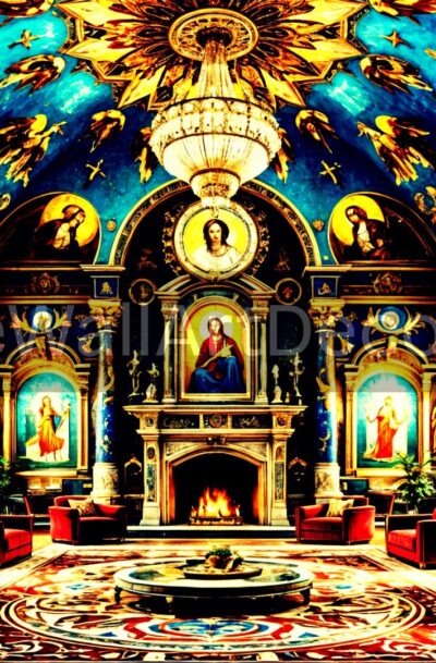 Spiritual Temple Interior | Baroque Wall Art | Digital File