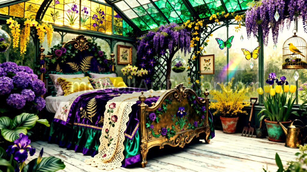 Luxurious Exotic Tropical Spring Bedroom - Whimsical Glass Interiors