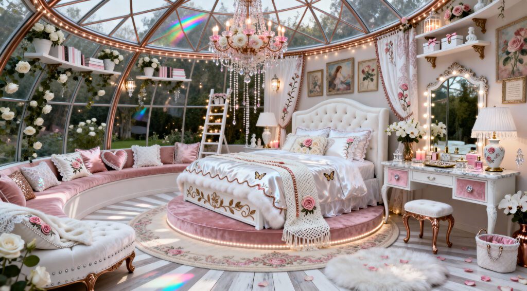 Luxurious Romantic Blush Pink and White Floral Bedroom - Ethereal White Interiors