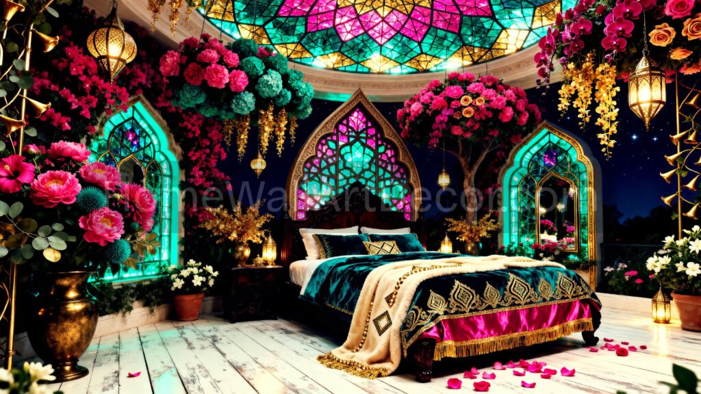 Pink Floral Dichroic Glass Whimsical Glass Interiors