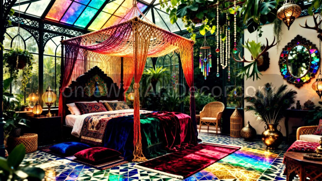 Rainbow Exotic Jungle Bedroom a Whimsical Glass Interiors with Dichroic Glass