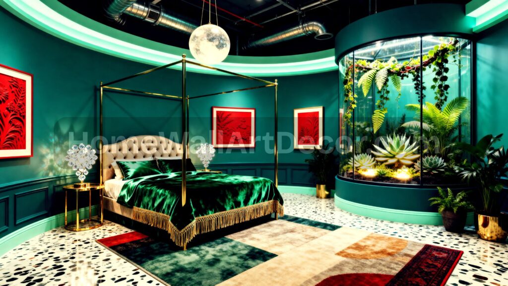 Terra Futura Interior Design - Bold Blue Terra Futura Bedroom