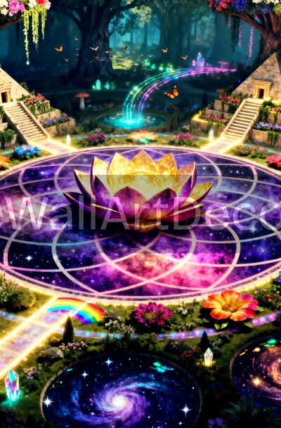 Thumbnail Download Lotus Flower Art Cosmic Spiritual Garden Print (1)