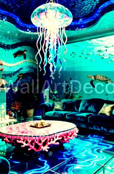 Underwater Fantasy Living Room | Mermaidcore Wall Art | Digital Download by Pamela Arsena