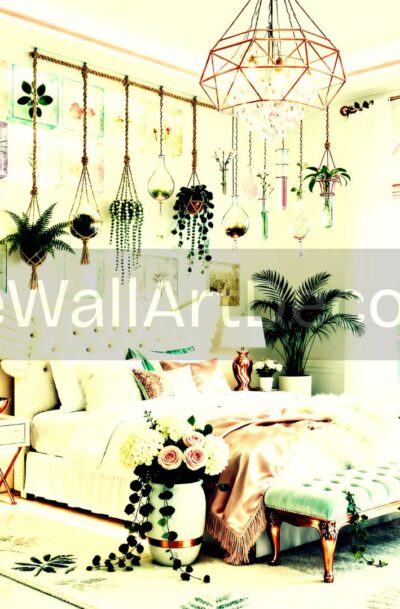 White Boho Bedroom | Botanical Interior Design | Digital Download