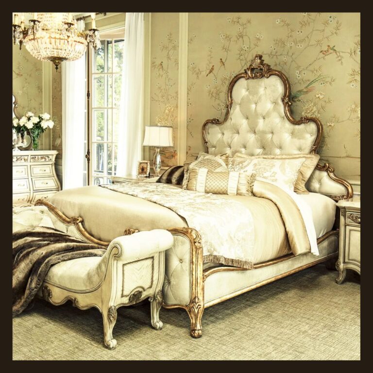 Beautiful Bed for a Russian Rococo Interior Design Bedroom