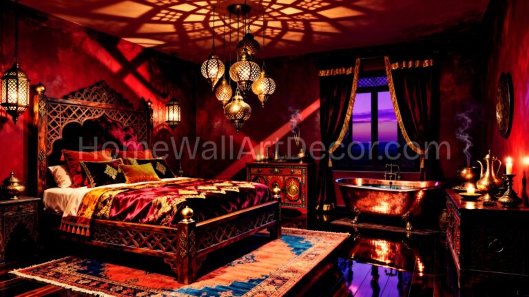 Bold Moody Romantic Dark Red Dream Bedroom Design Ideas