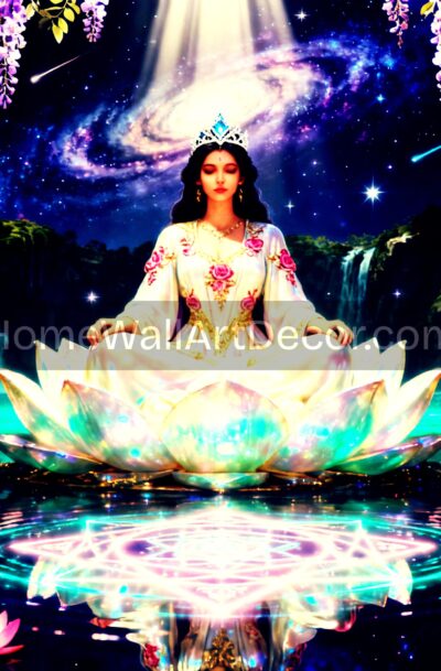 Divine Feminine Wall Art | Lotus Goddess Print | Digital Download