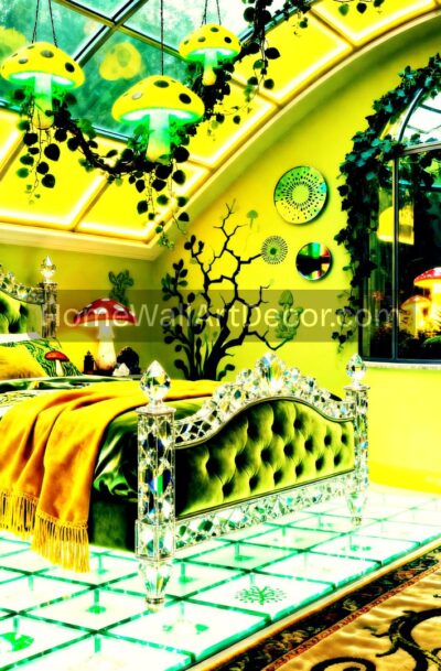 Enchanted Spring Terra Futura Bedroom Mystical Mushroom Art Digital