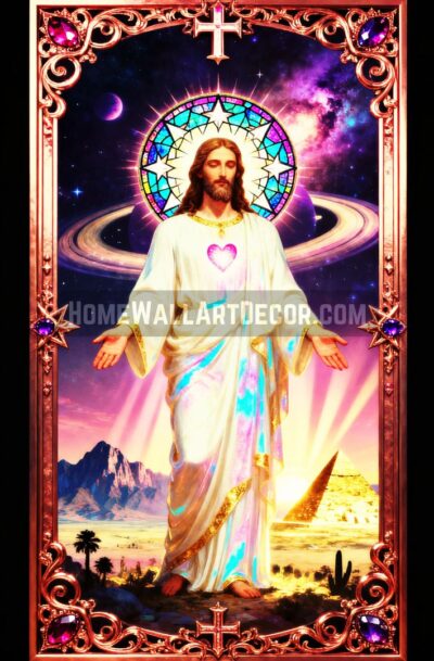 Ethereal Sacred Triptych Wall Art | Unity Across Faith Traditions | Digital Download