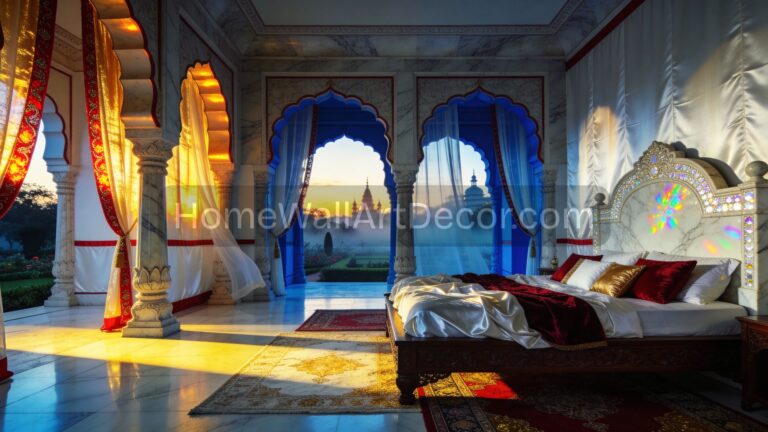 Indian Eclectic Interior Design - Luxurious Indian outdoor patio bedroom